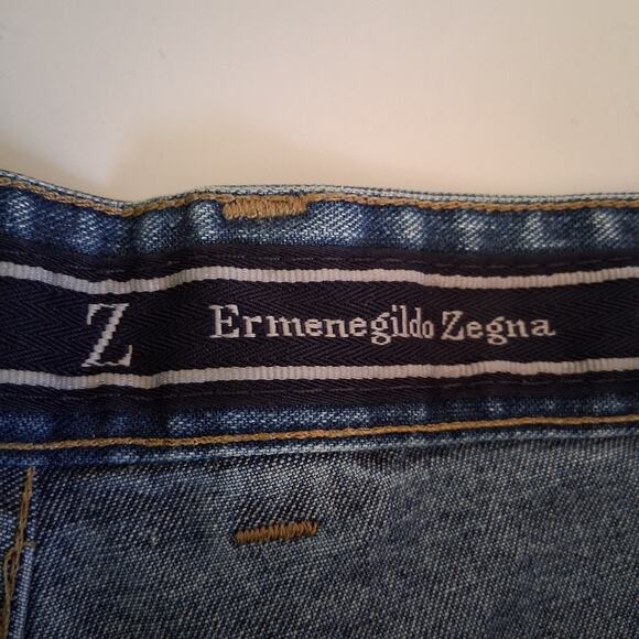 Ermenegildo Zegna Medium Dark Blue Jeans size 40 Made In Italy High rise luxury - Picture 9 of 13